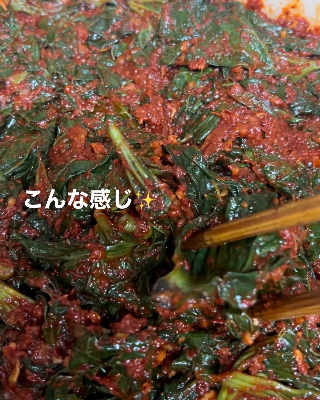 安曇野産わさびの葉の酒粕キムチ